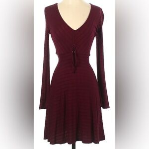 Altar'd State Deep Red Long Sleeve Dress
